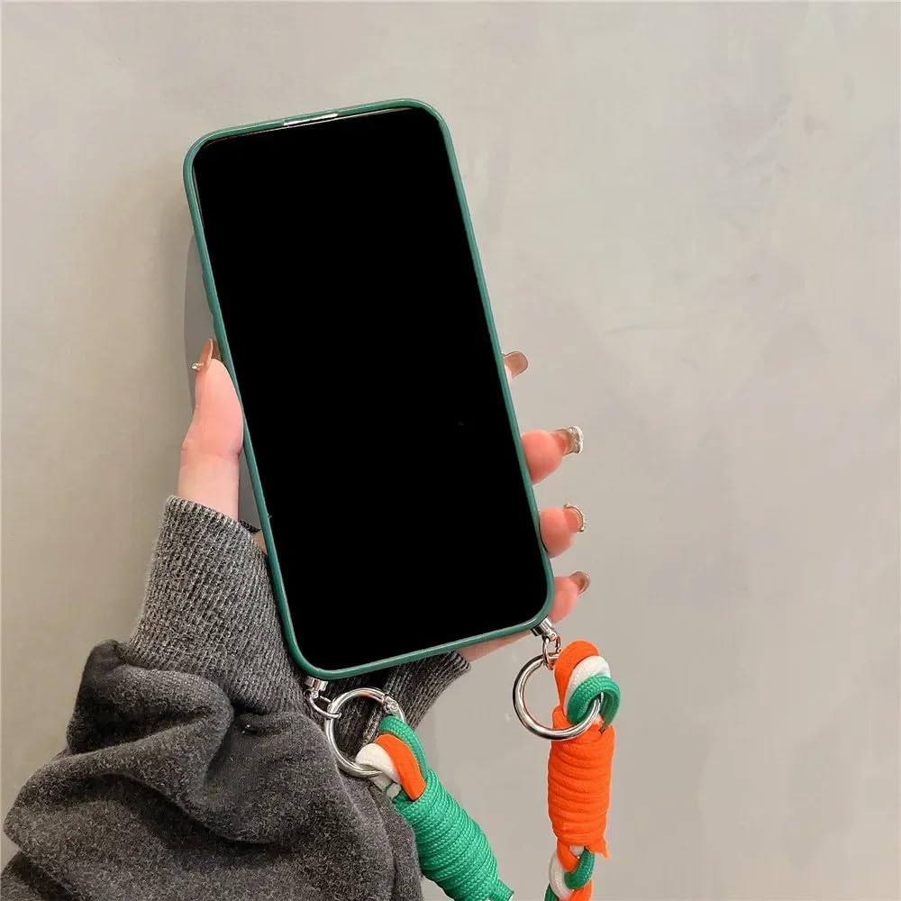 Funda de teléfono Blanda a Prueba de Golpes con cordón y Armadura de Caramelo para iPhone 15, 14, 13, 12, 11 Pro MAX, 7, 8 Plus, Color Negro, para iPhone XR
