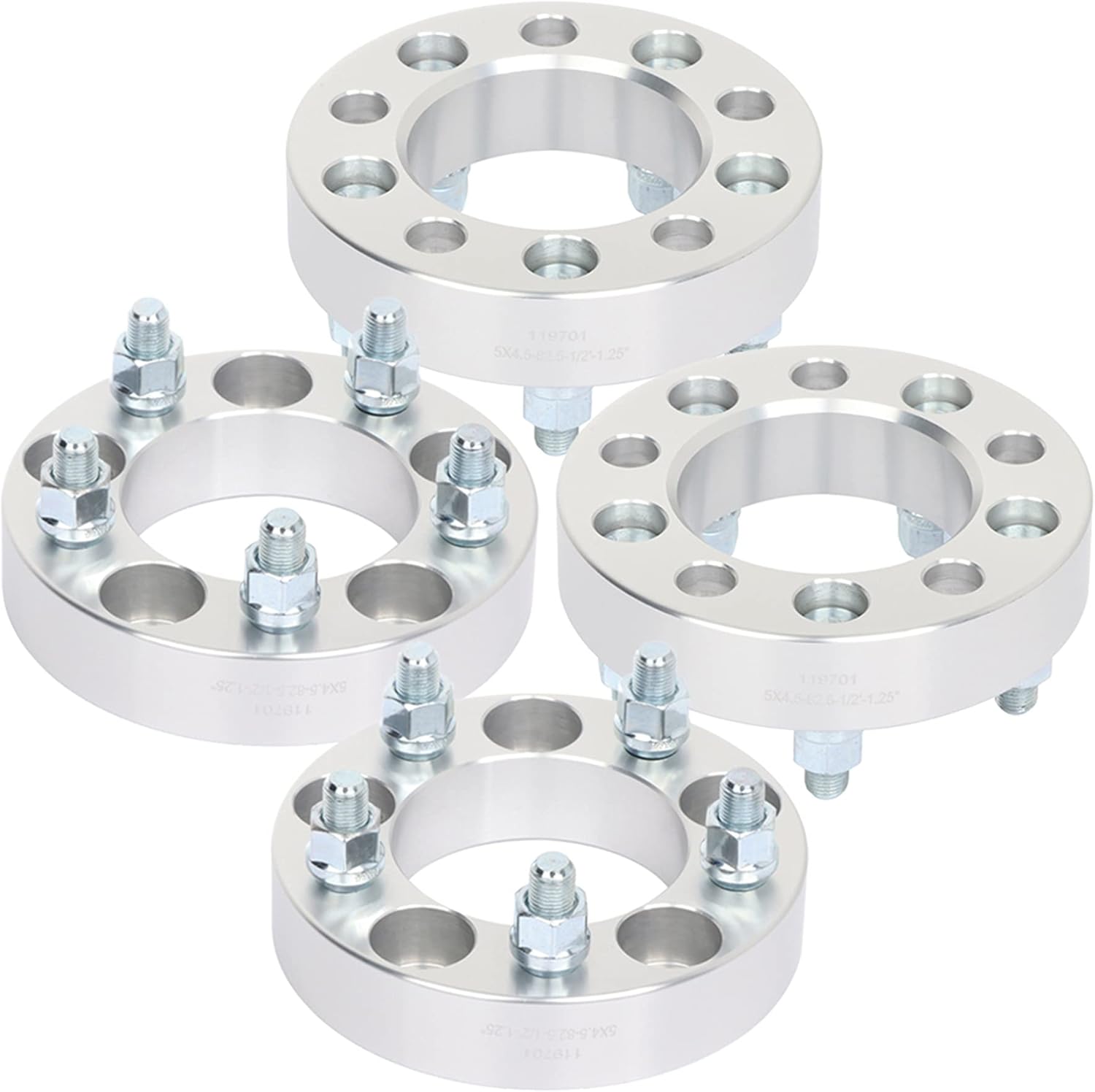 5×4.5" Wheel Spacers for Grand Marquis 1992-2010, 1.25" 5×114mm Wheel Adapters for Mountaineer 1999-2010 with 1/2 Studs & 82.5mm Hub Bore