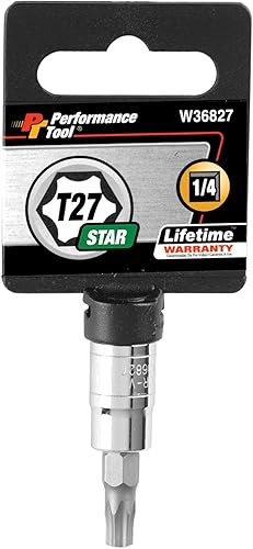 Performance Tool W36827 - Juego de llaves de vaso de 6 puntos de 38 pulgadas, bordes empotrados, construcción de acero al cromo vanadio, acabado