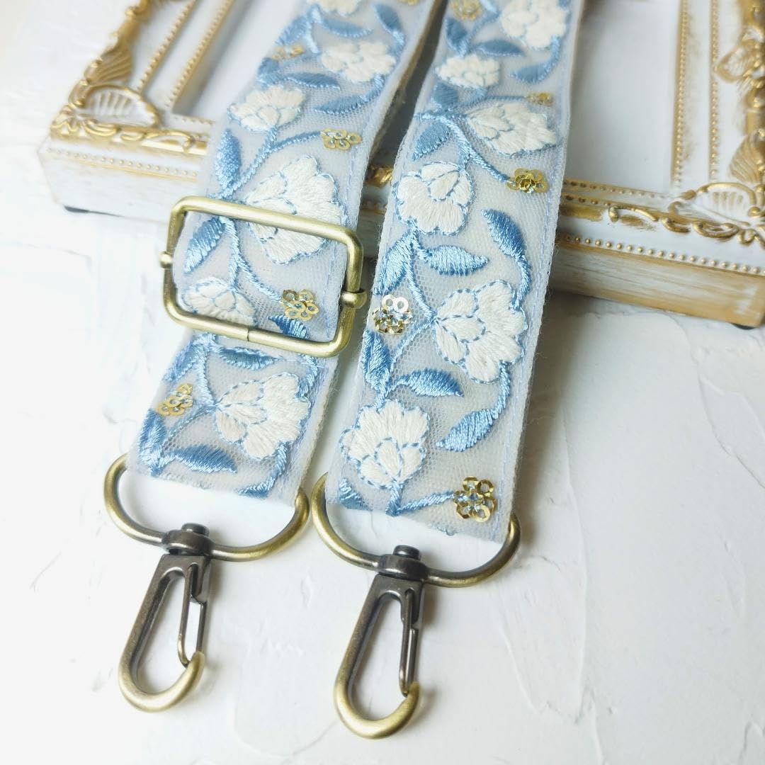 インド刺繍リボン　ショルダー インド刺繍リボンのスマホショルダー 幅2.5cm ネックストラップ