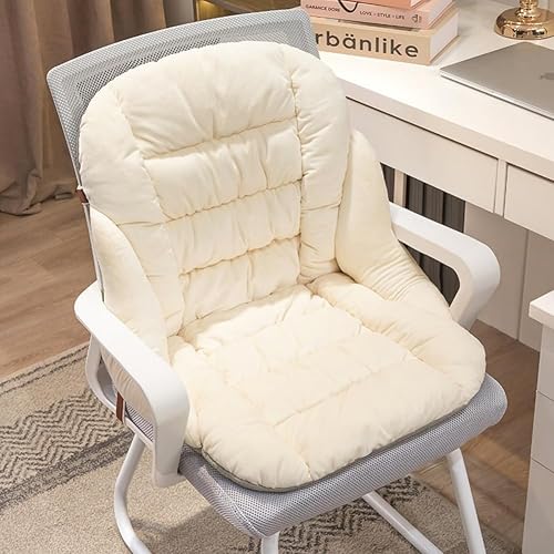 Silla de escritorio mecedora antideslizante con respaldo alto, cojín suave para asiento de oficina con lazos, funda extraíble, asiento de