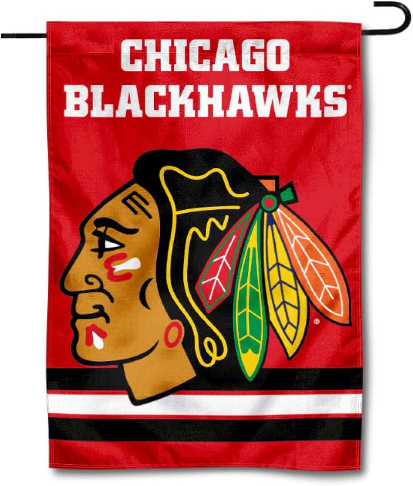 Chicago Blackhawks Red Double Sided Garden Flag