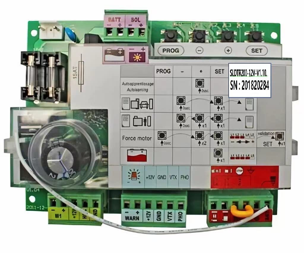 DC12V - Tarjeta electrónica CA2B9 SLDTR200 V1.10 para AVIDSEN Motorización, puerta corrediza, ref. 114458/664102/654403/111449/664105