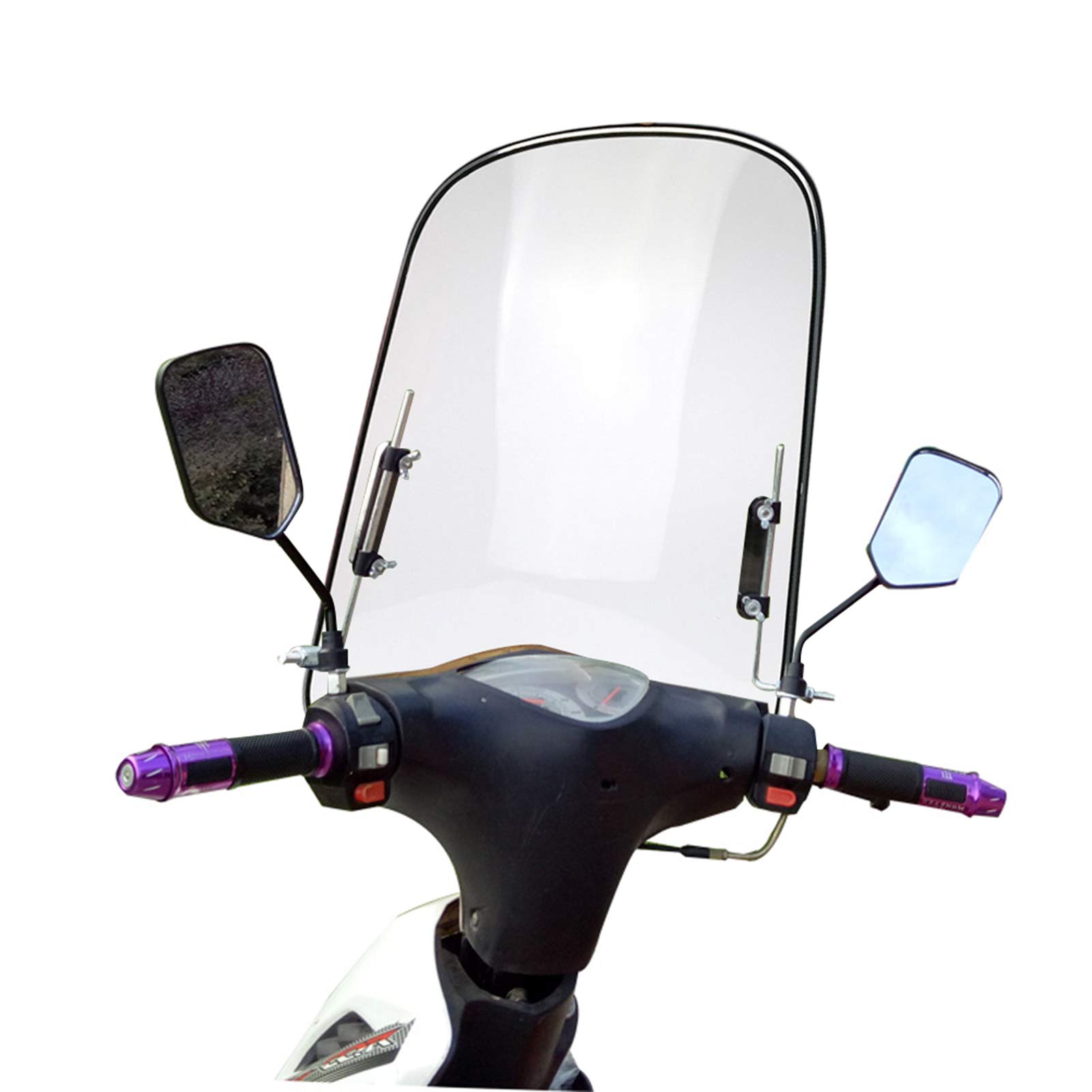 Keho Keho Kehongdun Windshield Motorcycle Scooter Electric Car,Motorcycle Windscreen Wind Deflector Transparent Front Windshield Heightened Widened Guard Plate Universal PC Thick Scooter Windscreen