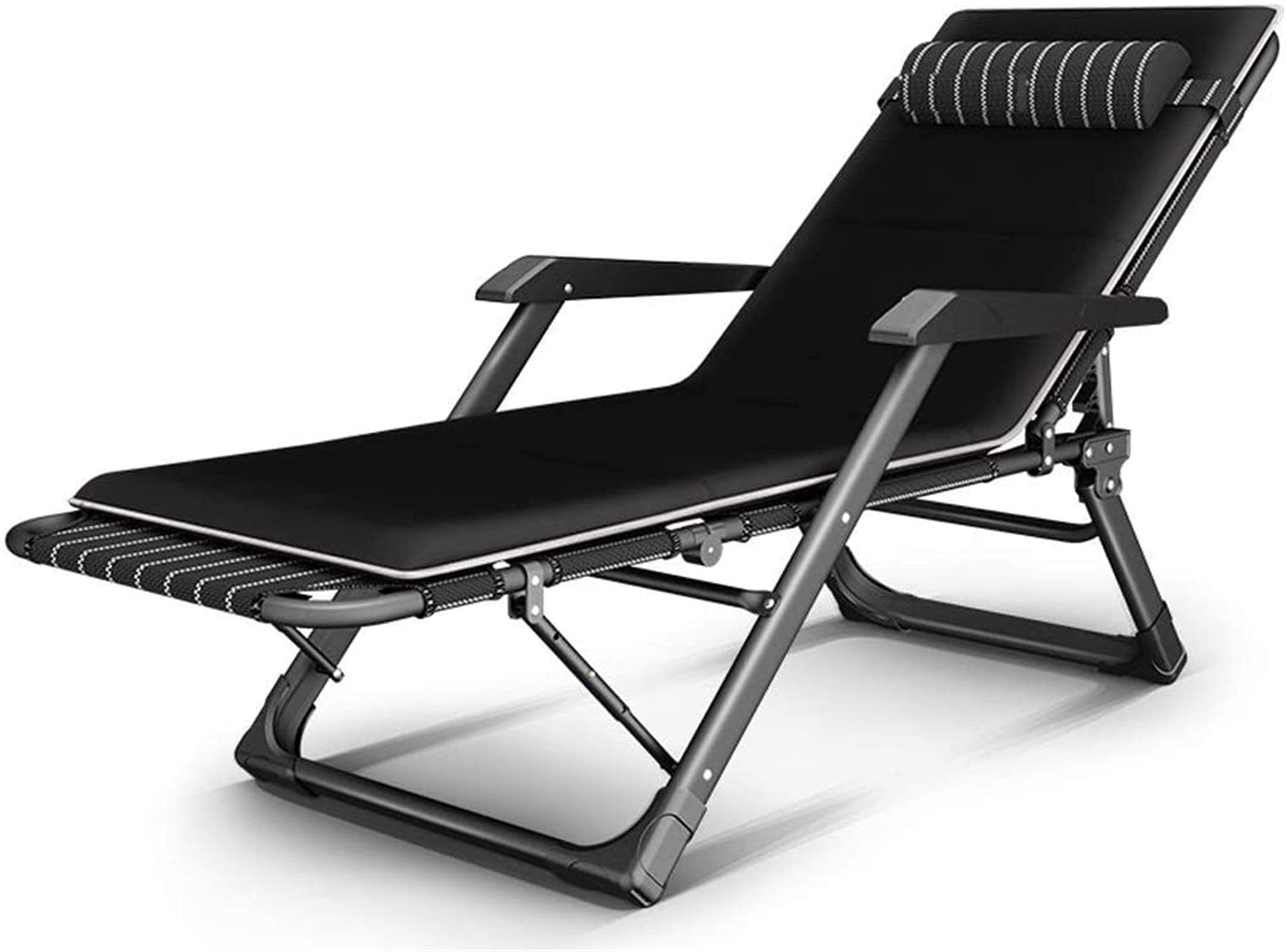 Chaise longue pliable multi-positions dotée d'un repose-jambes ergonomique
