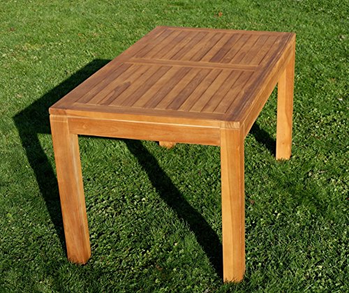 ASS Wuchtiger echt Teak Bigfuss Design Gartentisch 140x80 Holztisch Teaktisch Garten Tisch Holz JAV-BIGFUSS mit 8x8cm… – Bild 8