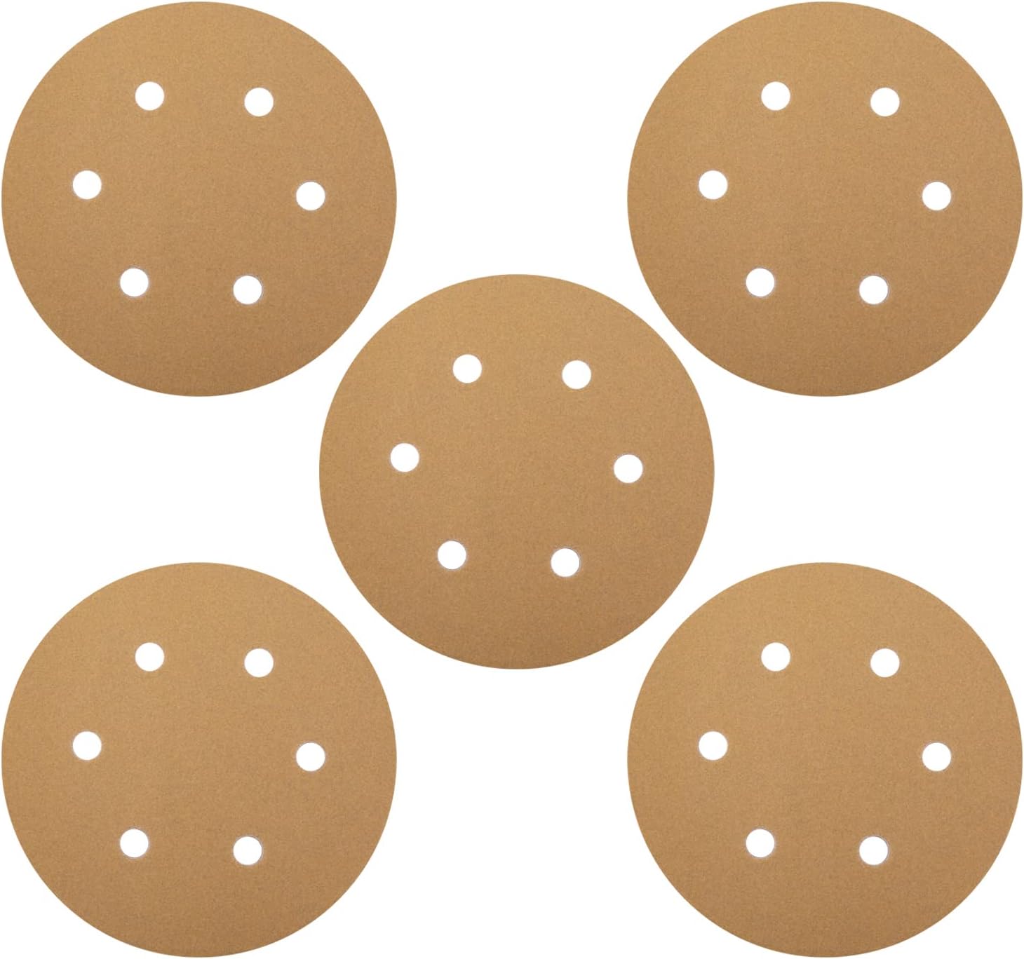 Auniwaig 6 Inch Hook and Loop Sanding Discs,6 Hole Sandpaper,Sanding Paper 150 Grit for Random Orbital Sander 10PCS