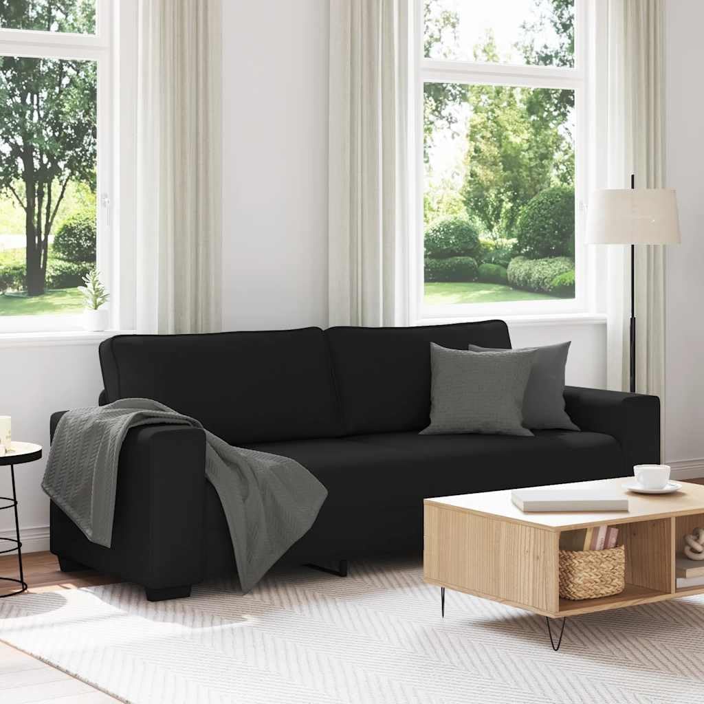 vidaXL 3-Seater Sofa Black 86.6"x30.3"x32.3" Fabric