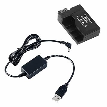 LP-E8 USB Dummy Battery DR-E8 DC Coupler Power Adapter for Canon EOS Rebel T2i T3i T4i T5i 550D 600D 650D 700D Kiss X4 X5 X6i Cameras - Continuous Power for Vlogging and Live Streamings
