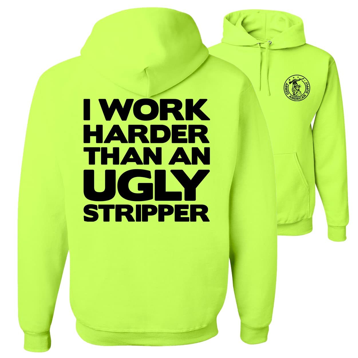 Armed American SupplyMy Ideas Make Sense- Hi Vis/Hi Viz Funny Construction Safety Work Shirt Hoodie/Hooded Sweatshirt