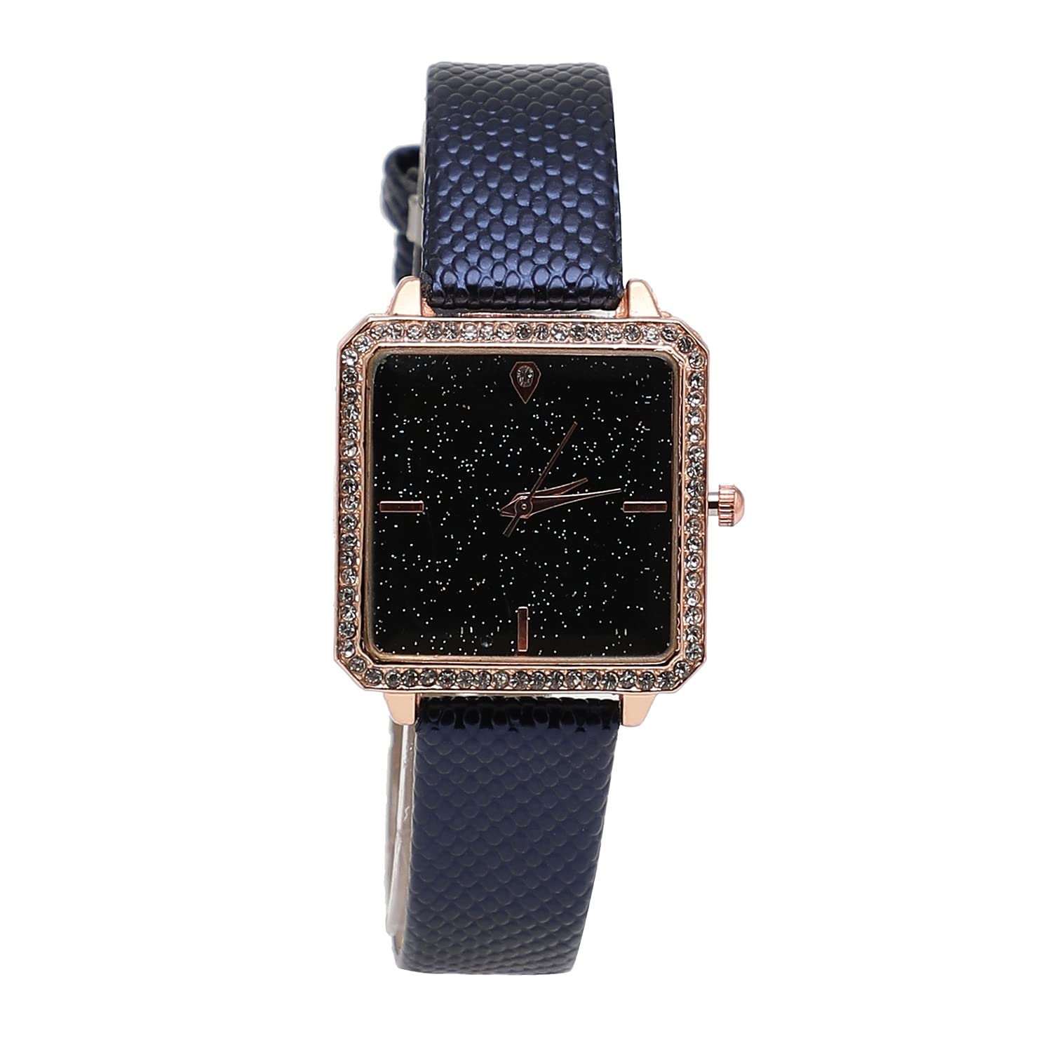 Haute Sauce Womens Black Square Analog Dial Watch with Black Vegan Leather Strap | Tang-Buckle Closure | Quartz Movement | Battery Power | Fashion Wrist Belt Watch for Female and Girls (B0BLCVCJ2Q) Amazon Price History, Amazon Price Tracker