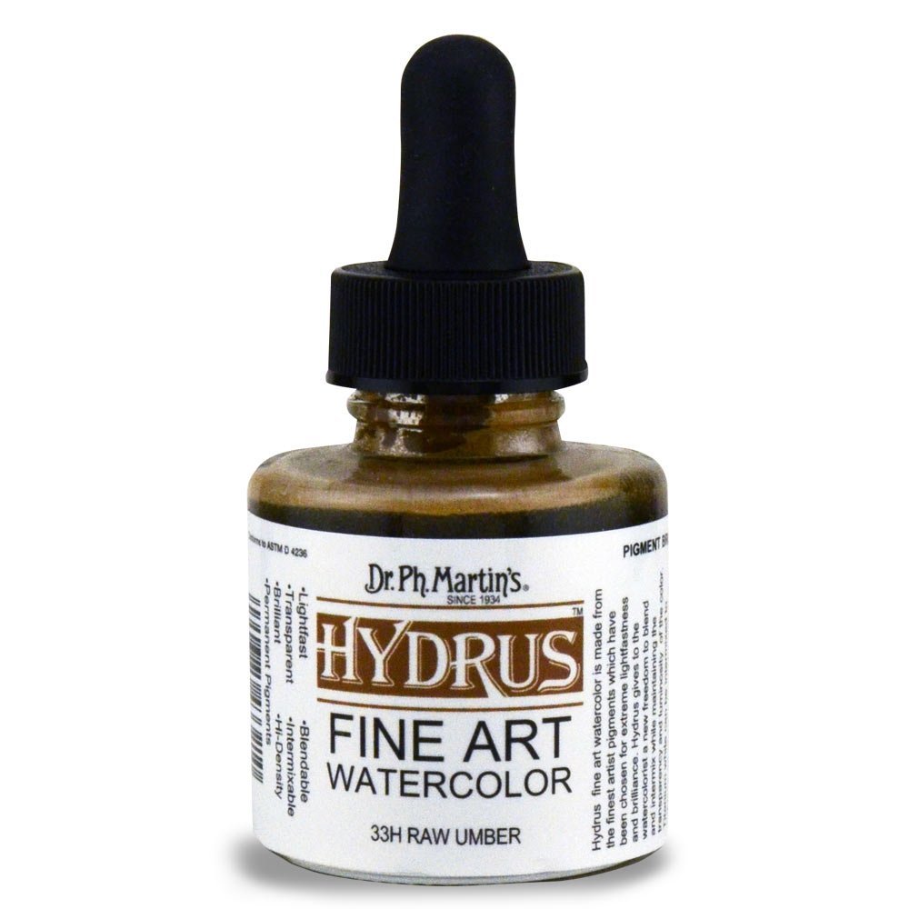 Dr. Ph. Martin'sDr. Ph. Martin's Hydrus Fine Art Watercolor, 1.0 oz, Raw Umber (33H)