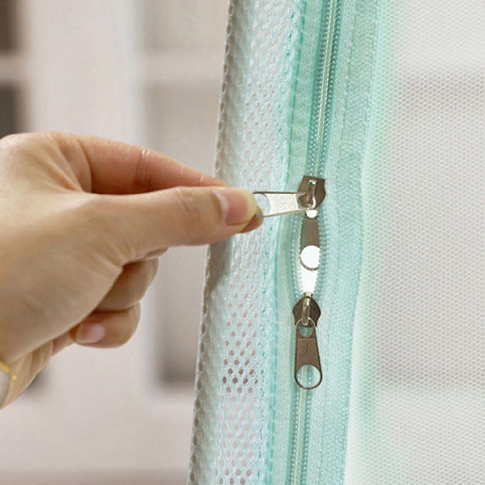 Princess Mosquitera para cama, toldo para tienda de campaña con soporte, se adapta a tamaño individual, matrimonial, queen (azul 1, individual XL)
