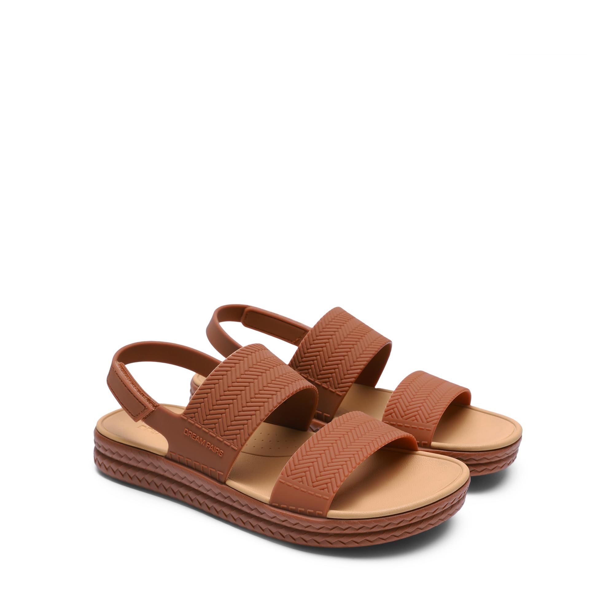 DREAM PAIRS Sandali da Donna Impermeabili – Comode Scarpe Estive Basse con Zeppa per la Spiaggia, il Tempo Libero e le Passeggiate