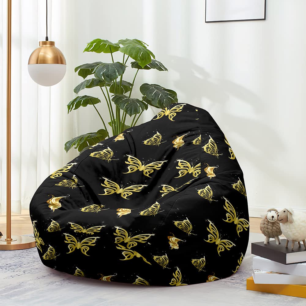 Housse De Pouf Poire Sans Remplissage - Taille L 90x110cm - En Coton/lin - Pour Rangement Ou Siège - 12