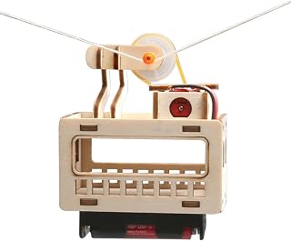 ケーブルカー組み立てセット DIY ケーブルカー模型 電動 ロープウェイ工作セット ーカット ロープウェイ模型 科学実験 モーター付き木製 子供用