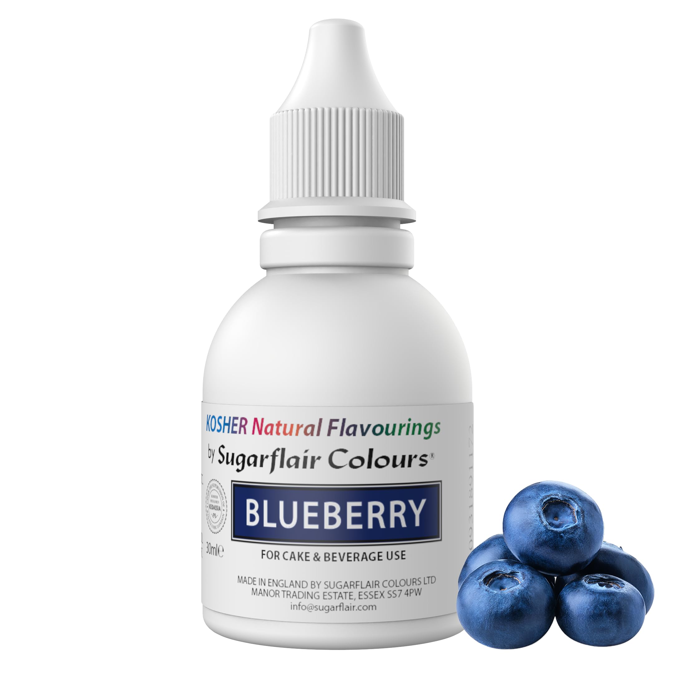 Sugarflair Blueberry Flavouring - Natural Food Flavouring for Baking, Cakes, Ice Creams, Chocolates, Icings and More! Pack Your Bakes With A Delicious Natural Food Flavour Extract - 30ml