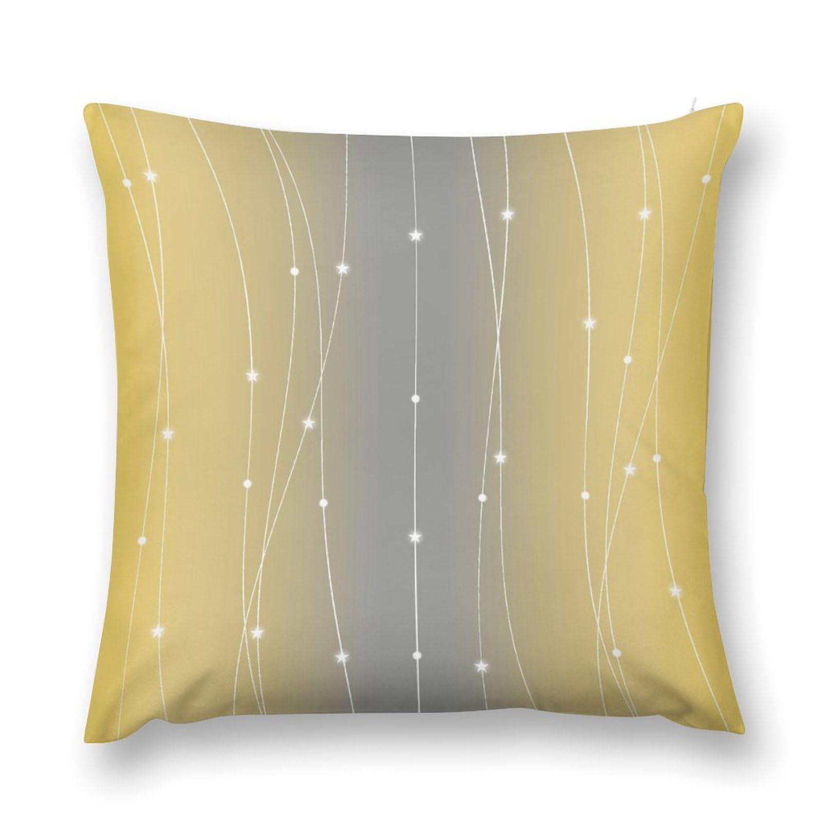 moderw Yellow Grey Throw Pillow Cover Yellow Gray Ombre Couch Pillowcases Geometric Wavy Stripe Aesthetics Abstract Gradien Pillows Cushion Case for Sofa Bed Chair 18x18inch