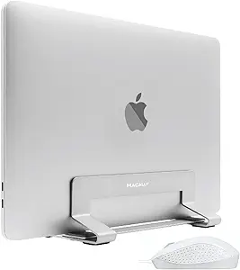 Macally Ambidextrous Wired Mouse and an Adjustable Vertical Laptop Stand, Universally Designed to Fit Any Laptop