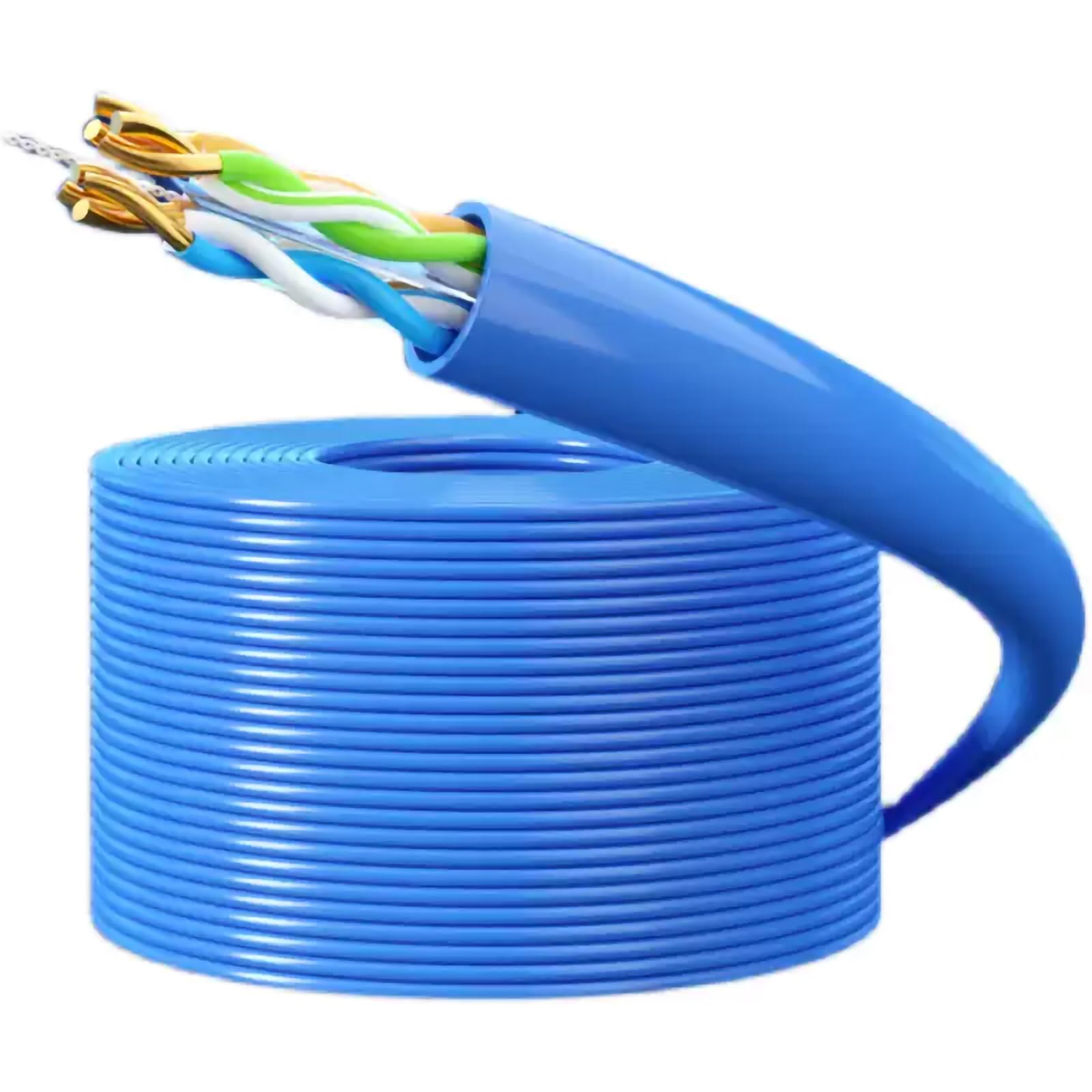 Cable de red SFTP Cat5e de cobre OFC con doble blindaje y clasificación CMR para interiores de 15ft