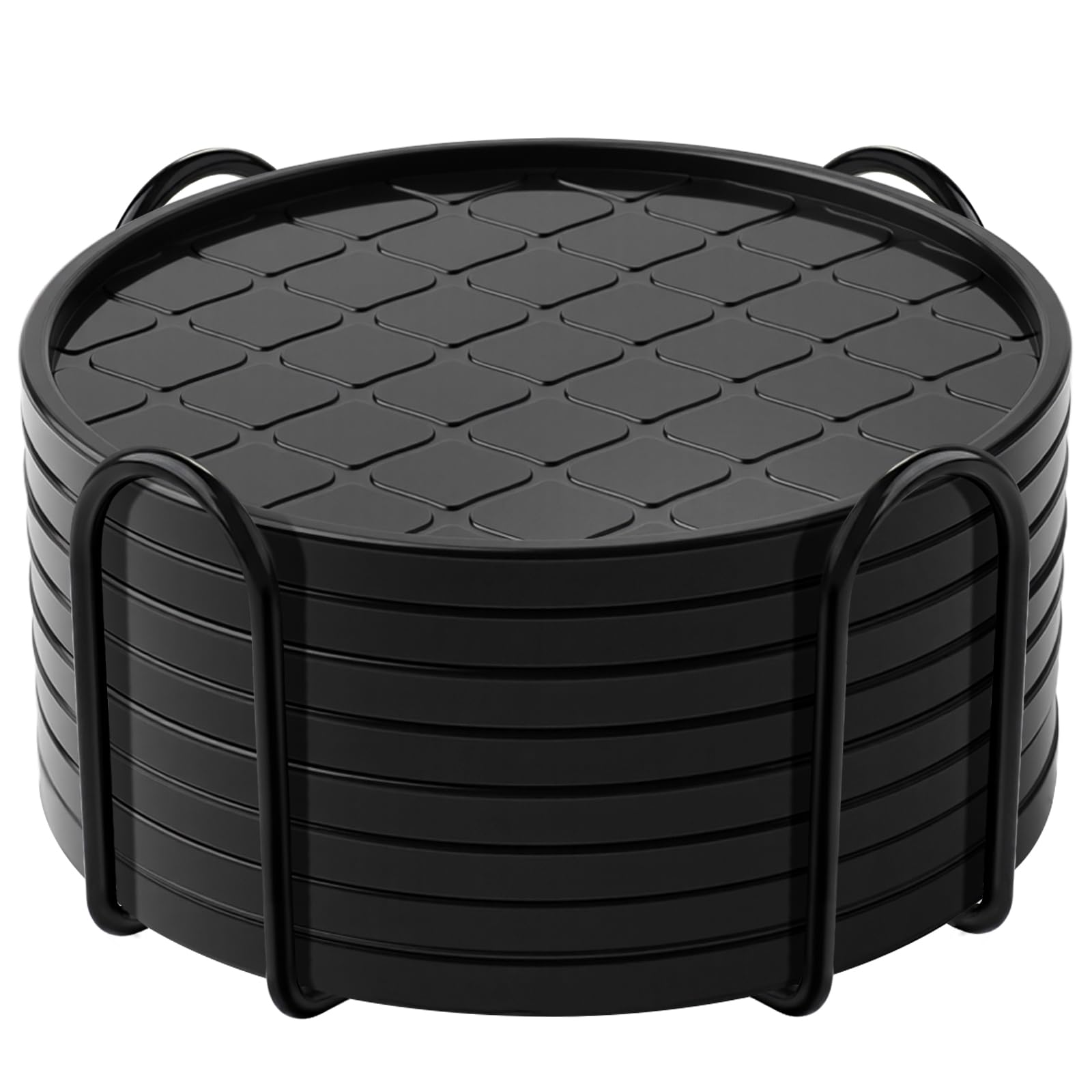 Coasters Set of 8,Hot or Cold Drink Coasters with Holder,Modern Style Coffee Table Coaster,Suitable for Kinds Cups Beer,Drink,Anti-Overflow Tabletop