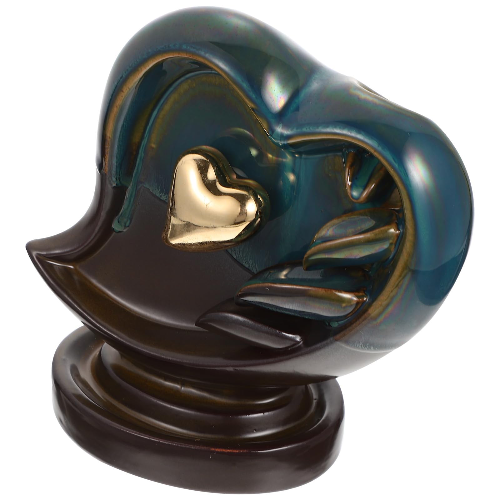 Brûleur de parfum à reflux en céramique artisanale cœur élégant