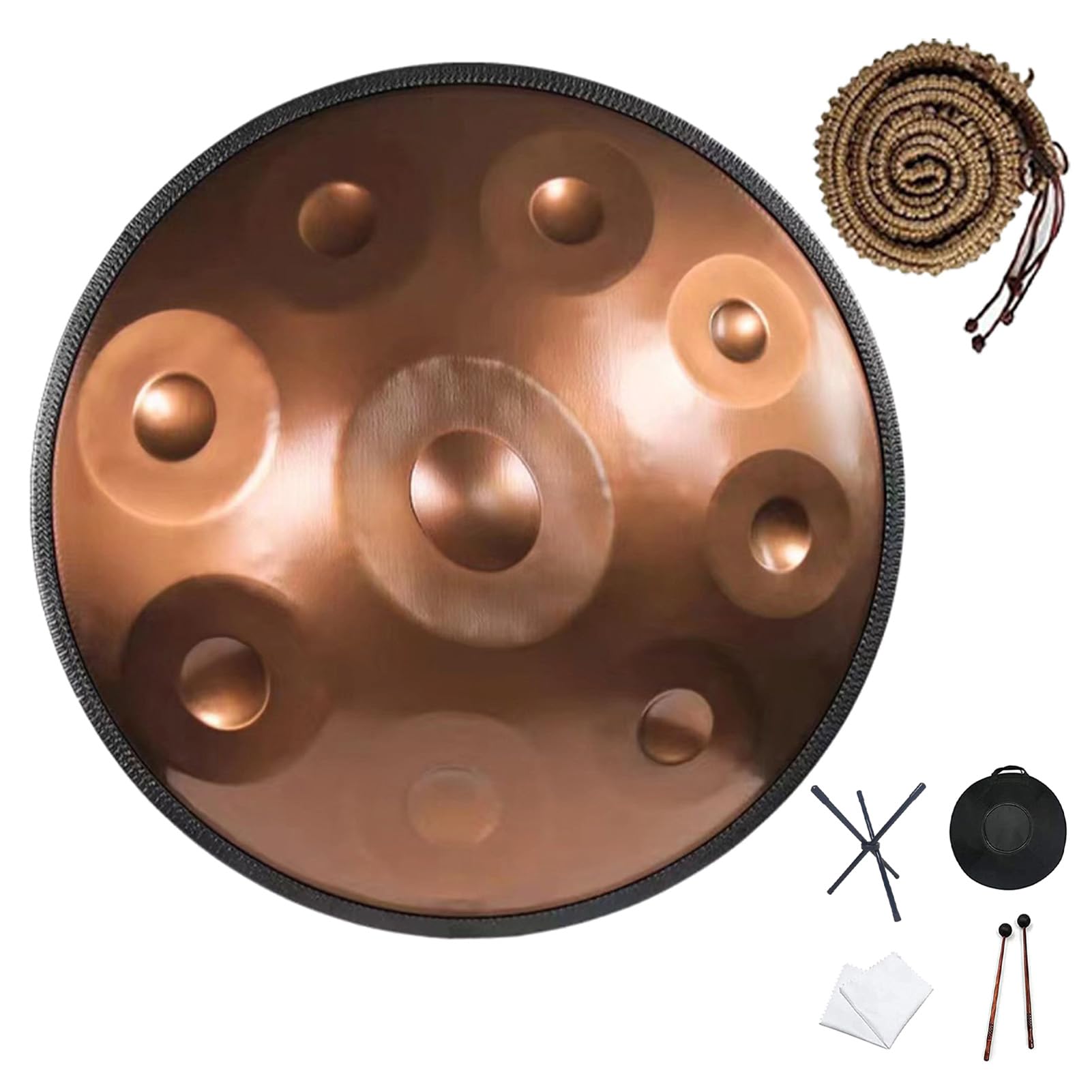 Tambour en Acier à Main 432 Hz, 9 Notes, Tambour à Main en Acier De 22 Pouces, avec Sac à Main, Trépied De Tambour, pour La Production Audio Professionnelle