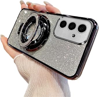 GYHOYA Case for Samsung Galaxy A15 5G Case Glitter Bling with Stand Camera Protector Phone Case Slim Luxury Plating Bumper Shockproof Protective Case Cover for Samsung Galaxy A15 5G Black YD
