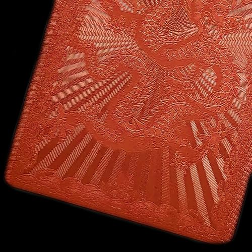 syiyunran Kunststoff Wasserdicht Spielkarten - Roter Drache Muster Kartendeck 1 Deck, Abmessungen 5,7 x 8,7 cm, Goldfolie Kreative Karte Kartenspiel Gesicht Gefrostet Poker Pokerkarten – Bild 4