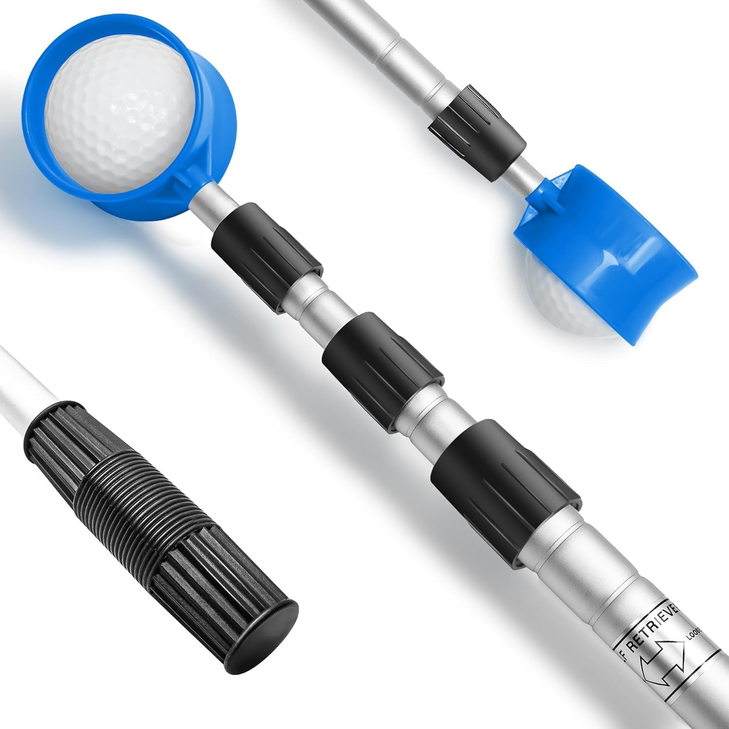 prowithlin Golf Ball Retriever, 6/9/12/15/18ft Aluminum Alloy Golf Balls Retriever Telescopic Golf Accessories Golf Gift for Men