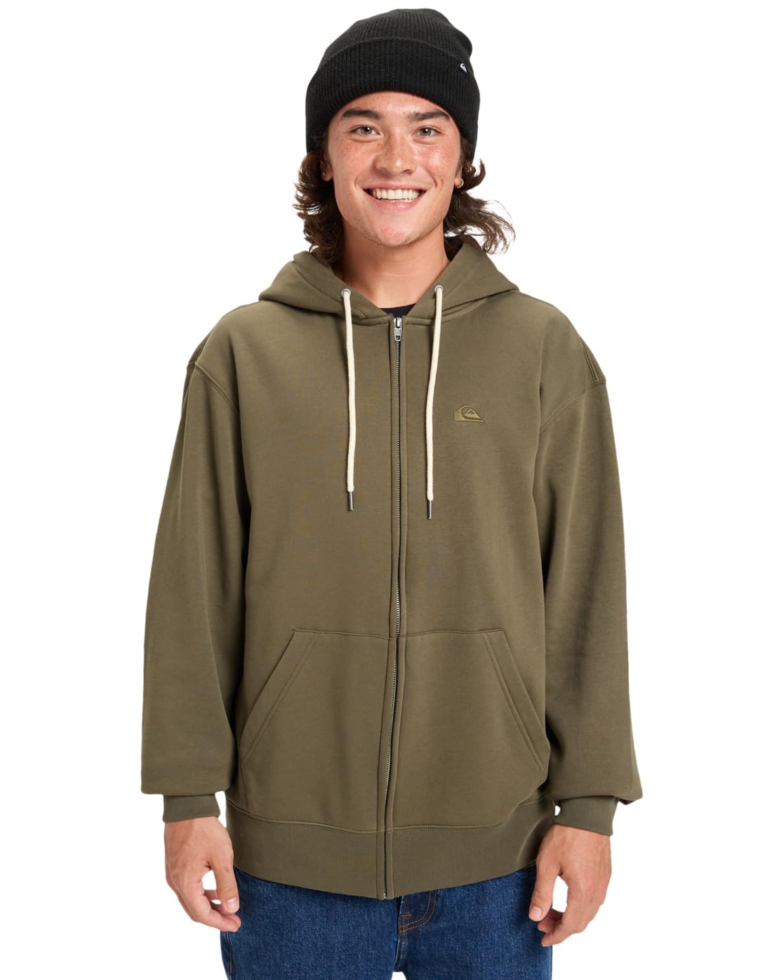 Quiksilver Fleece sweater SALT WATER ZIP HOODIE Men's Brown M