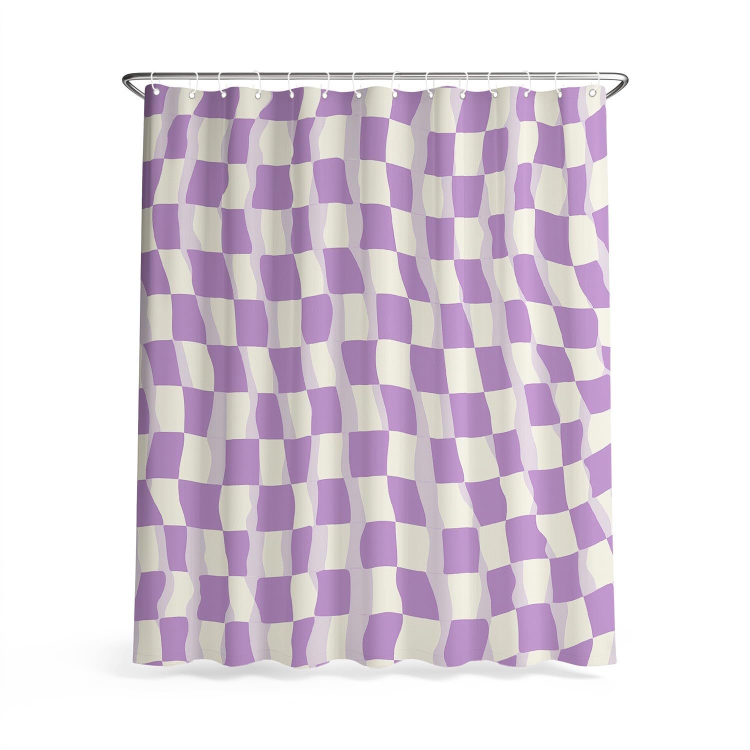 Generisch Zasłona prysznicowa 120 x 200 cm, zestaw 1 szt., miękka mikrofibra, wodoszczelna i odporna na pleśń, nadaje się do prania, do łazienki i wanny, z oczkami i haczykami, fioletowa, vintage