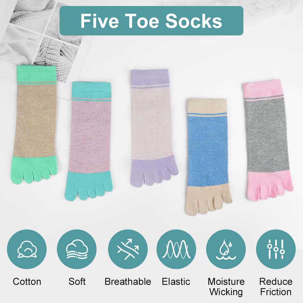 flintronic Calzini da Donna con Dita, Donna Calzini con Dita Separate, Calzini Sportivi in ​​Cotone Traspirante, Calzini Morbide e Calde da Donna