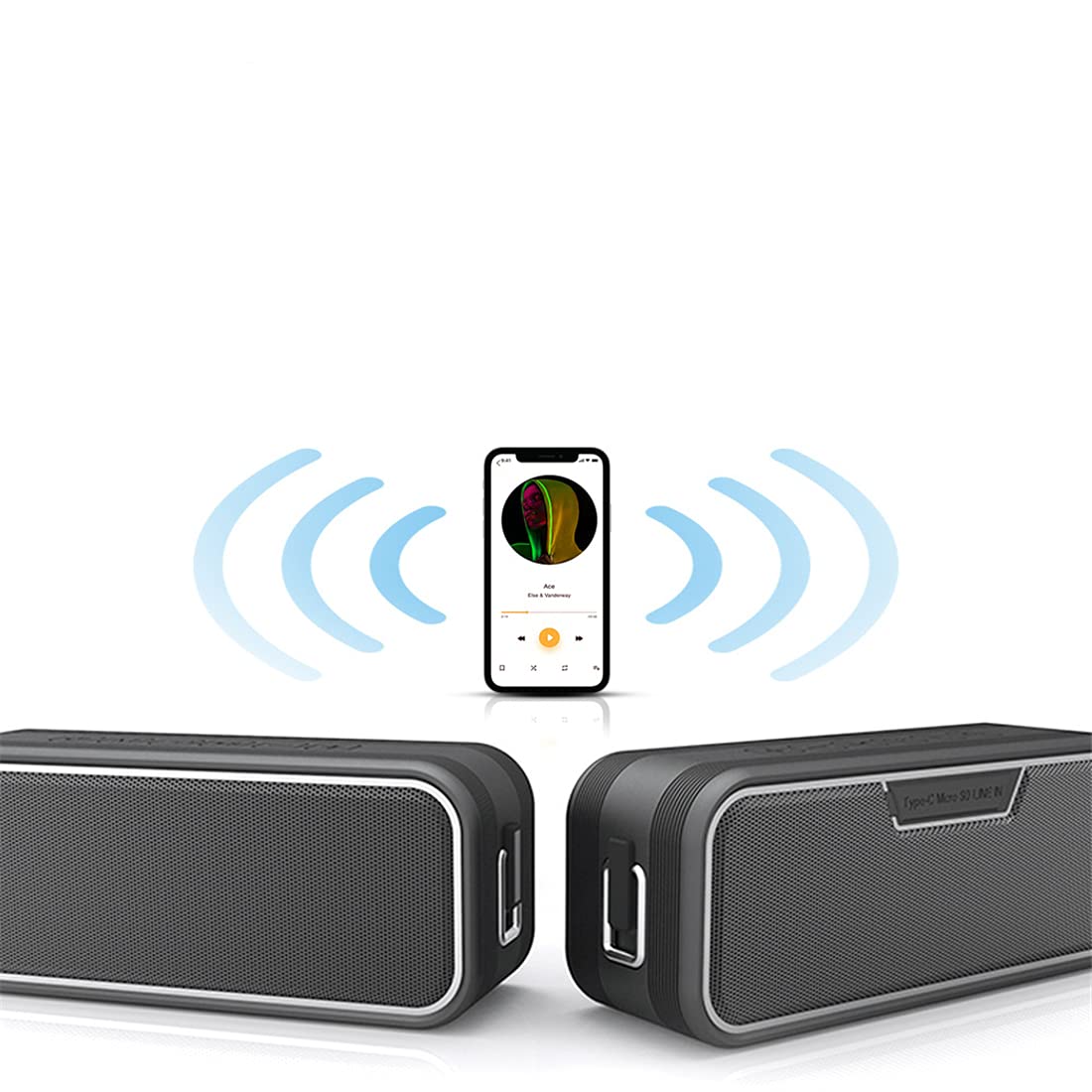 Altoparlante Bluetooth, Altoparlanti Wireless Portatili, IPX7 Impermeabile, All'aperto, Portatile, Doppio Accoppiamento, Bluetooth 5.0, Bassi in Forte Espansione, per All'aperto, Campeggio