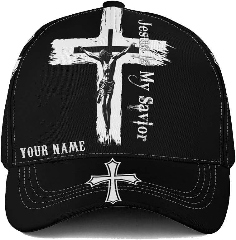 V-DECORPARKS Personalized Christian Hats for Men, Religious Graphic Mens Christian Trucker Hat, Jesus Hat Adjustable Snapback