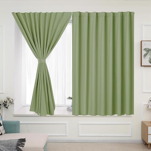 Juego de 2 paneles de cortinas autoadhesivas, cortinas para ventana, oscurecimiento de habitación, reducción de ruido, cortinas portátiles para sala