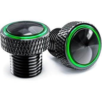 M10 Motorcycle Mirror Blanking Plugs for Z750 Z900 Z650 Z500 2026 2025 Accessories Pack of 2 Motorcycle Mirror Thread Plugs Cover Caps Screws Z1000 Z800 Z900RS Z300 Vulcan S 650 950 VN650 VulcanS Green