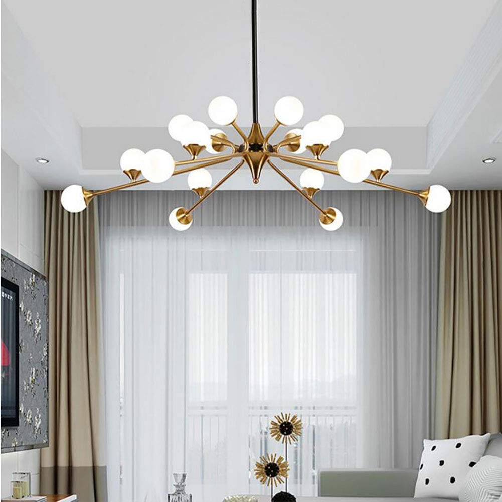 Lampadario a 15 luci Stile Nordico Moderno Sputnik Mid Century, Lampada a Sospensione Dorata per Cucina, Sala da Pranzo e Soggiorno - Rame. È Molto Gentile da Parte Tua.