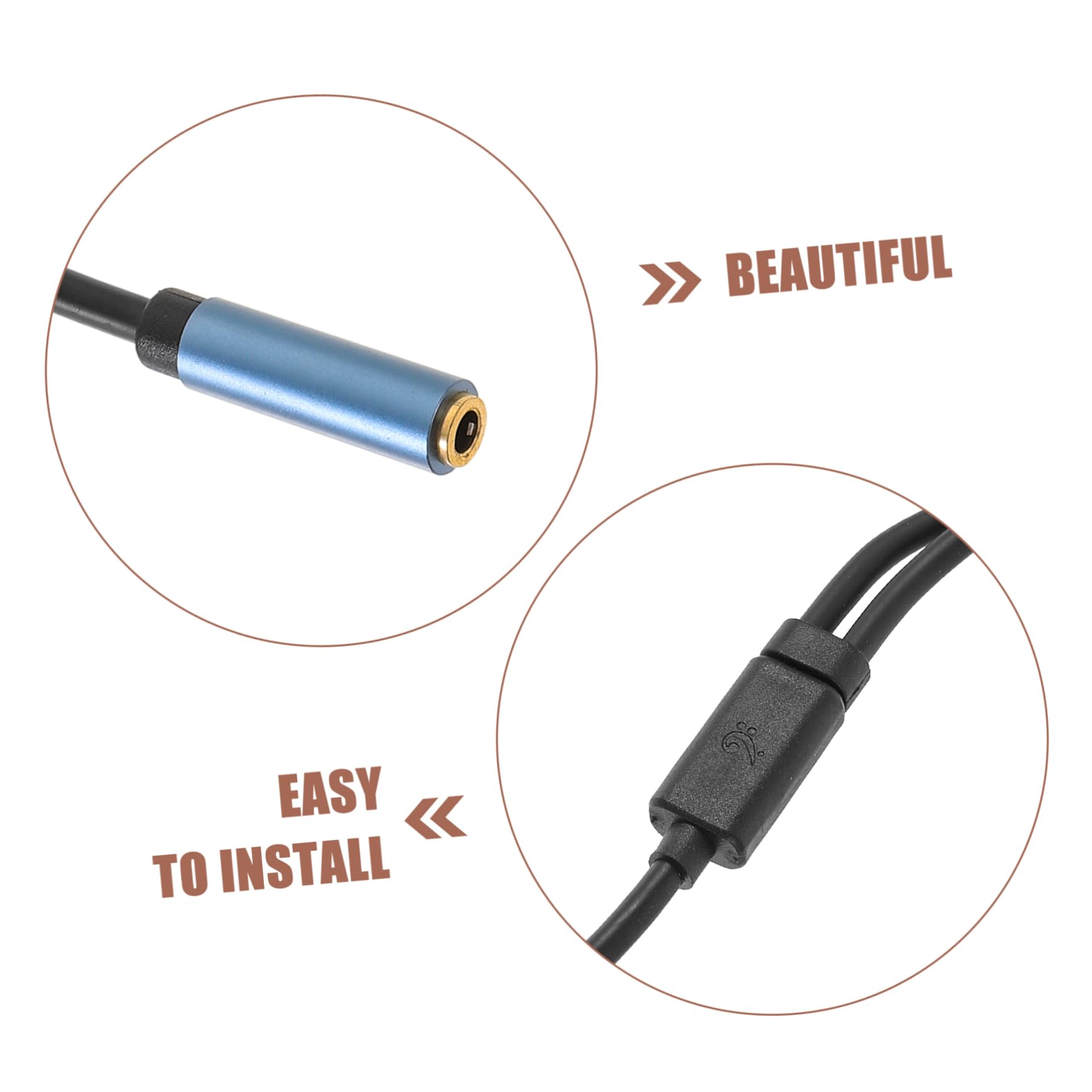 OSALADI 3stücke Headphone Mic Audio y Splitter Kabel Audio Adapter Für Pc Stereo-kopfhörer Und Mikrofon Kompaktes Und Leichtes Design Für Unterwegs