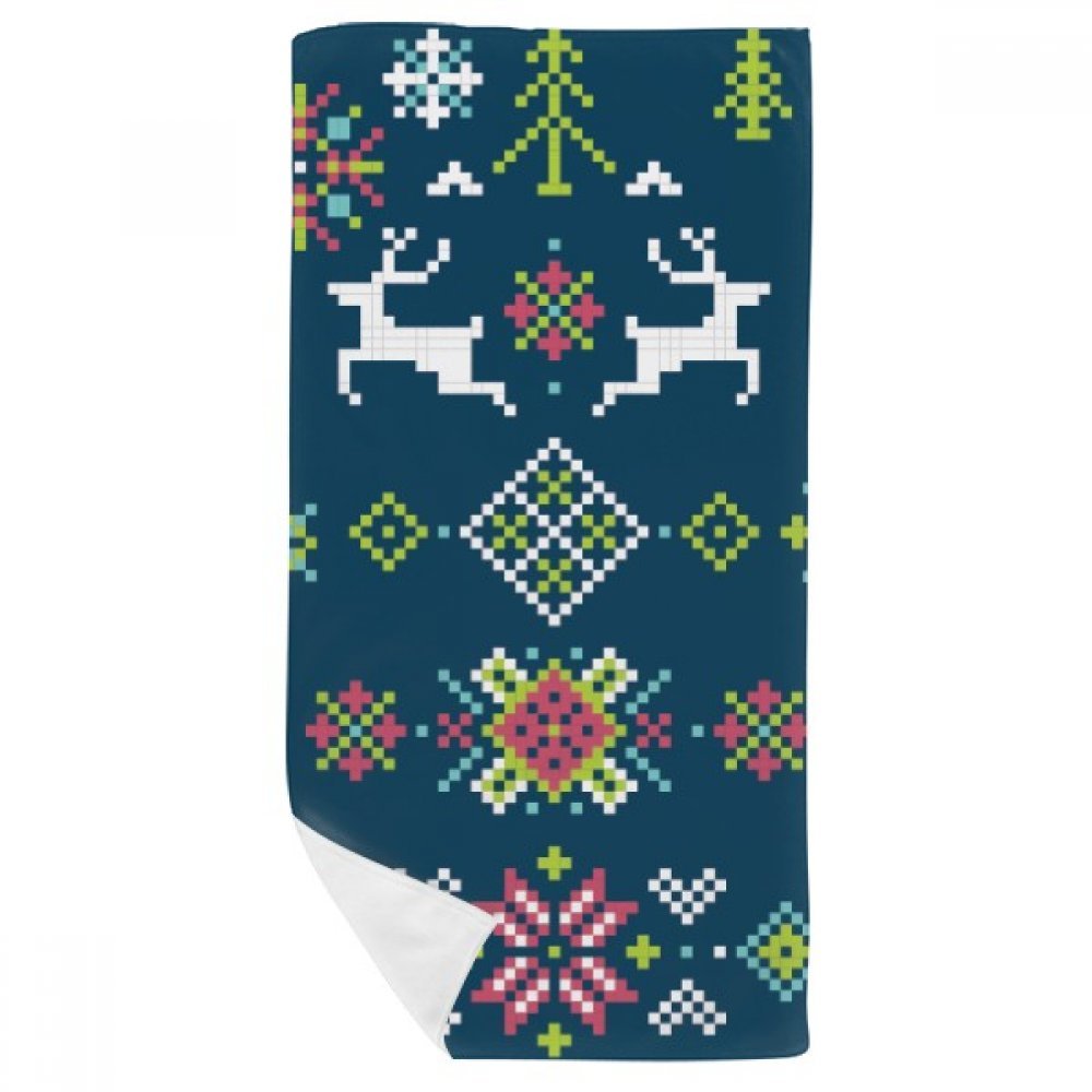 Serviette de bain pixel de Noël doux gant de toilette multicolor 35x70cm