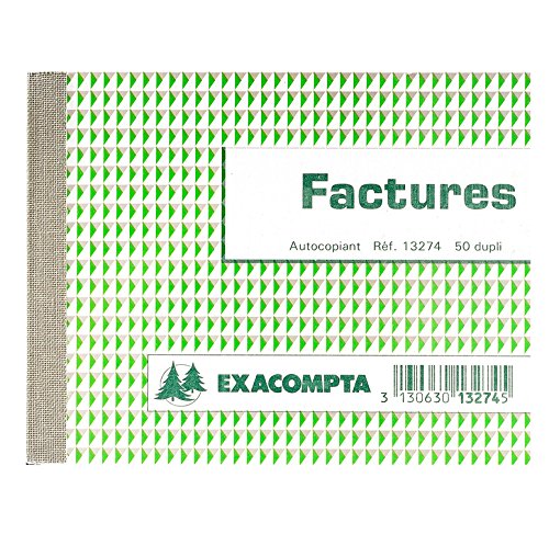 EXACOMPTA Lot de 10 Manifolds FACTURE 105 x 135 mm 50 Feuillets dupli