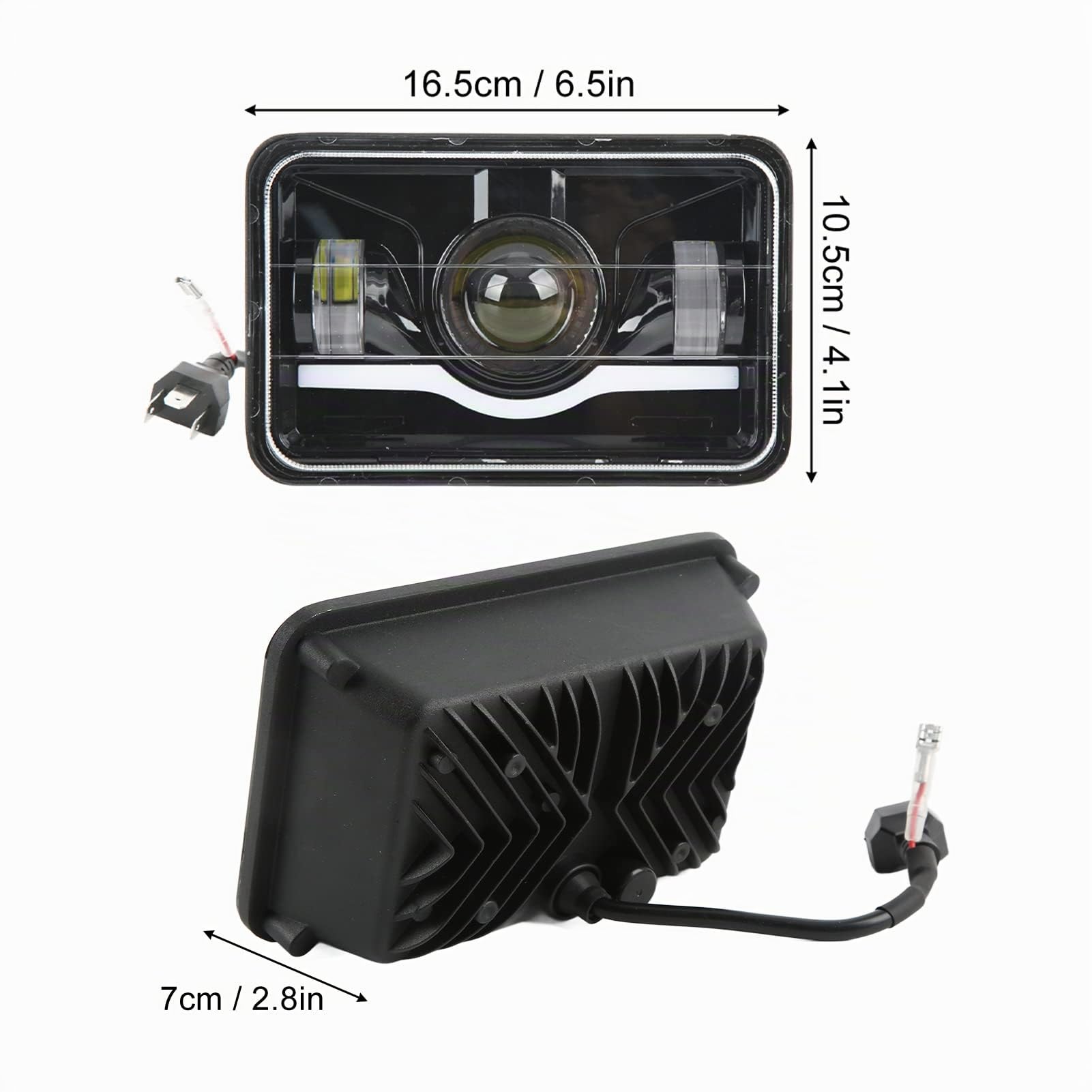 KIMISS Faro Anteriore Quadrato a LED per Camion con Luce Diurna Abbagliante e Anabbagliante, Sostituzione Faro a LED con Luce Abbagliante e Anabbagliante per Cherokee Limited Sport