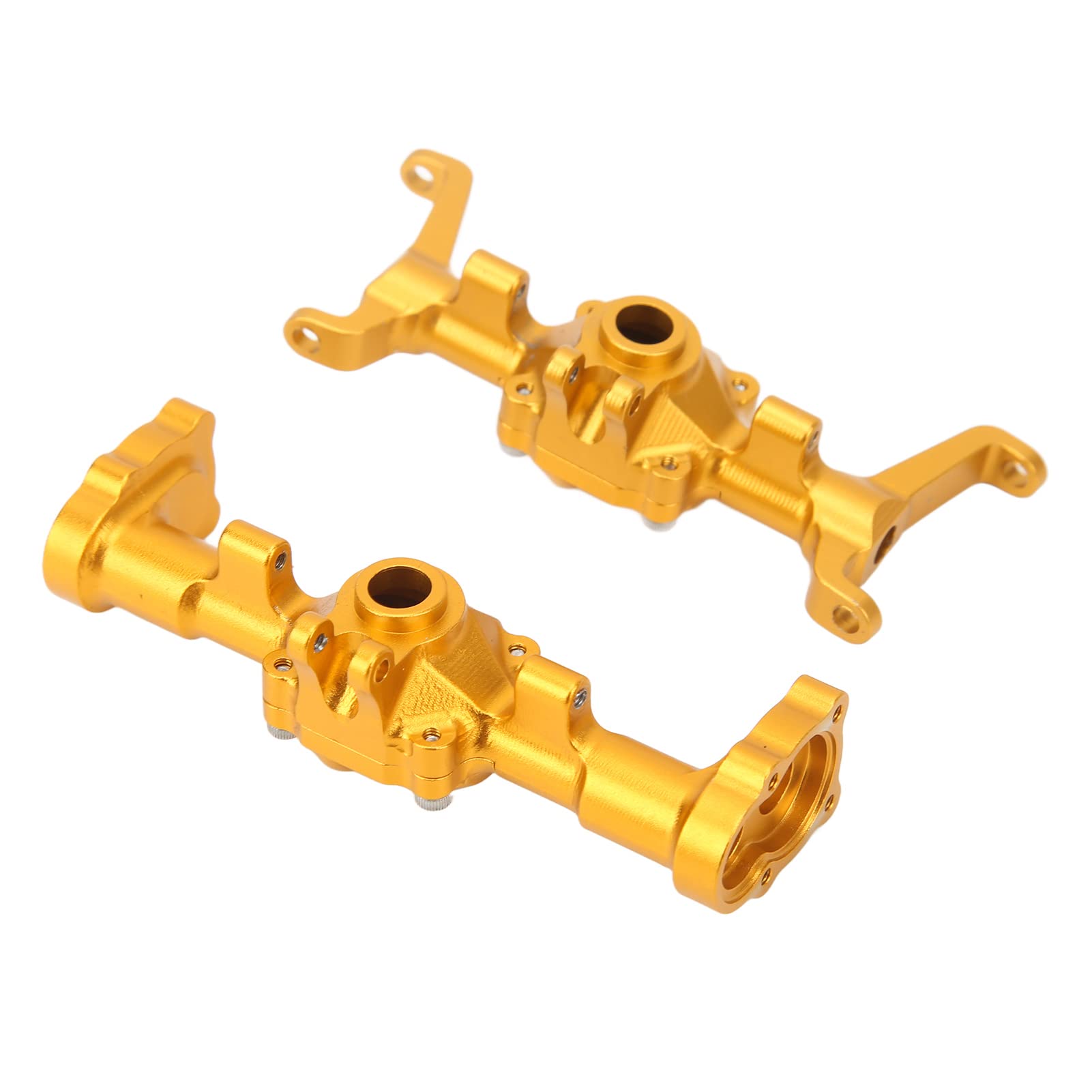 dla FMS FCX24 1/24 RC obudowa przedniej i tylnej osi samochodu, zestaw osi obrabianych CNC ze stopu aluminium, wysoka precyzja, trwałe części do modernizacji, zwiększona (Złoto)