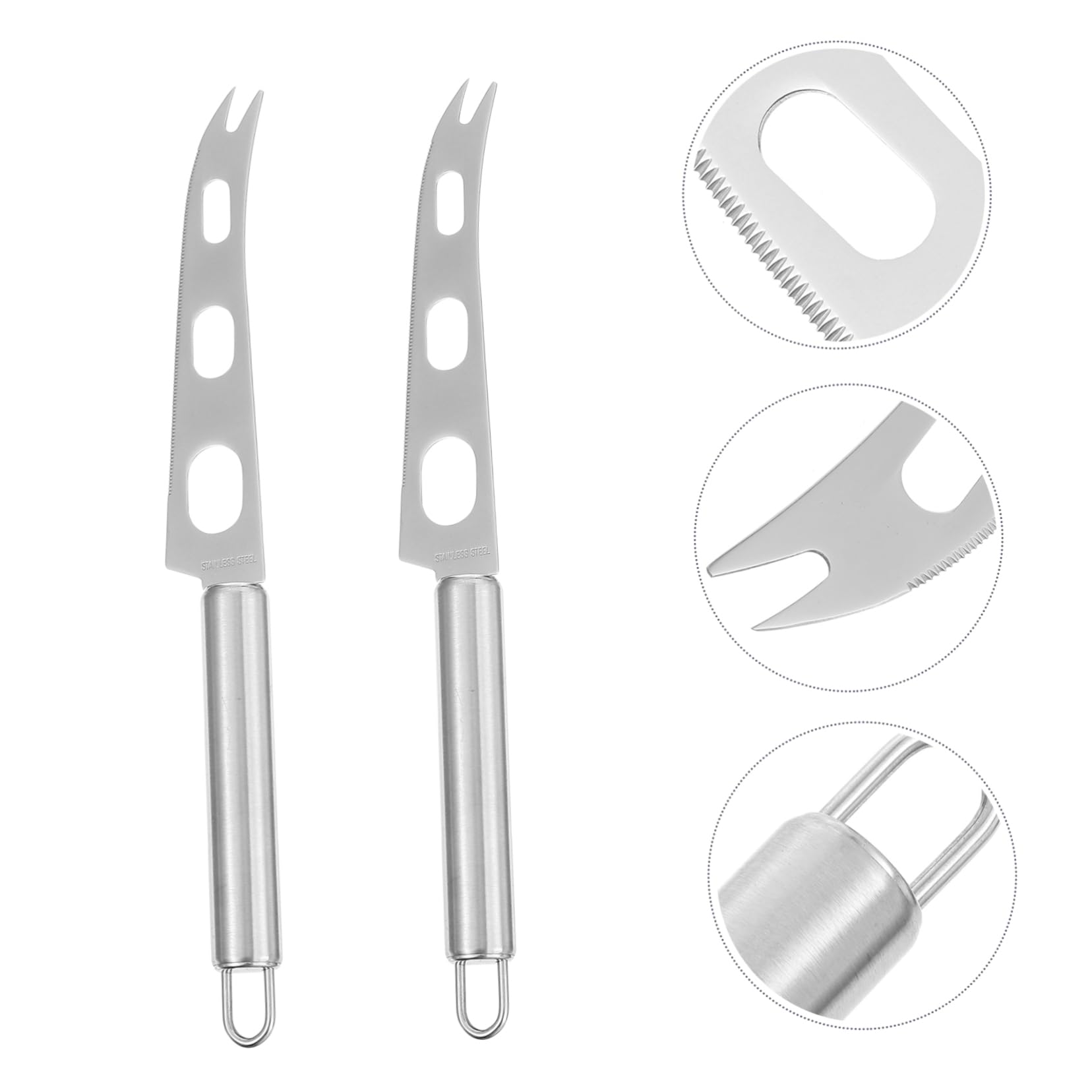 INOOMP 2pcs Stainless Steel Cheese and Butter Spatula Ergonomic Design for Easy Spreading for Baking and Entertaining for Cheese Pizza and Butter Use