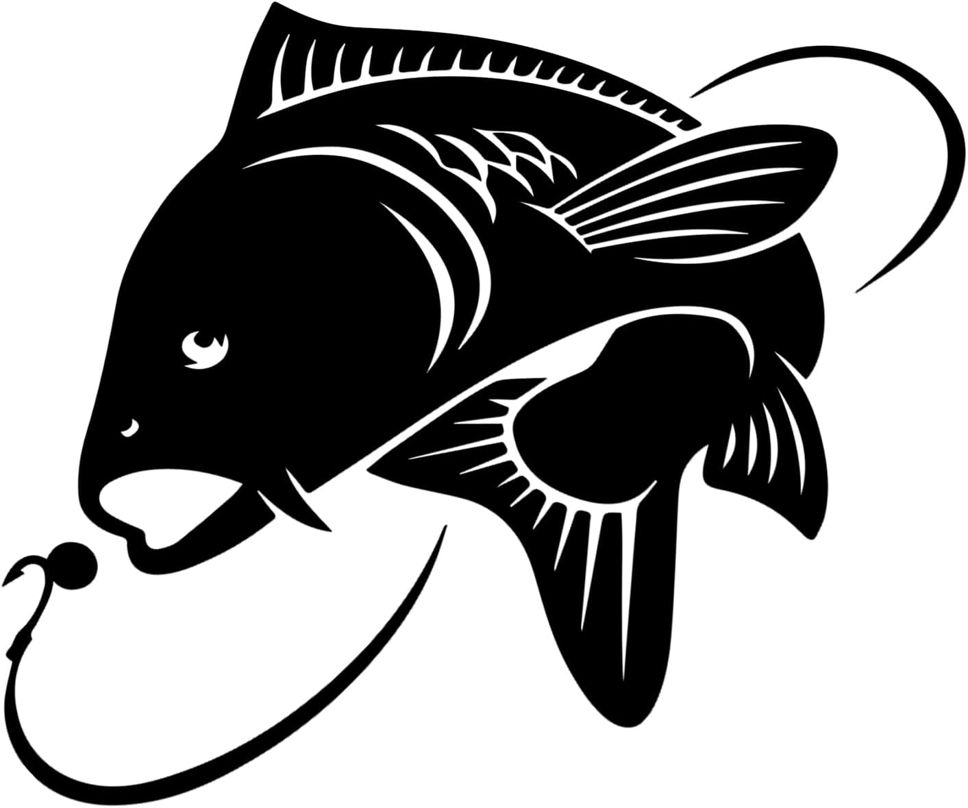 Carp Fishing Sticker, Fishing Vinyl Decal for Car, Boat, Tackle Box, SUV, 4X4, Truck, Window, Bumper, Angler Graphic, 200mm