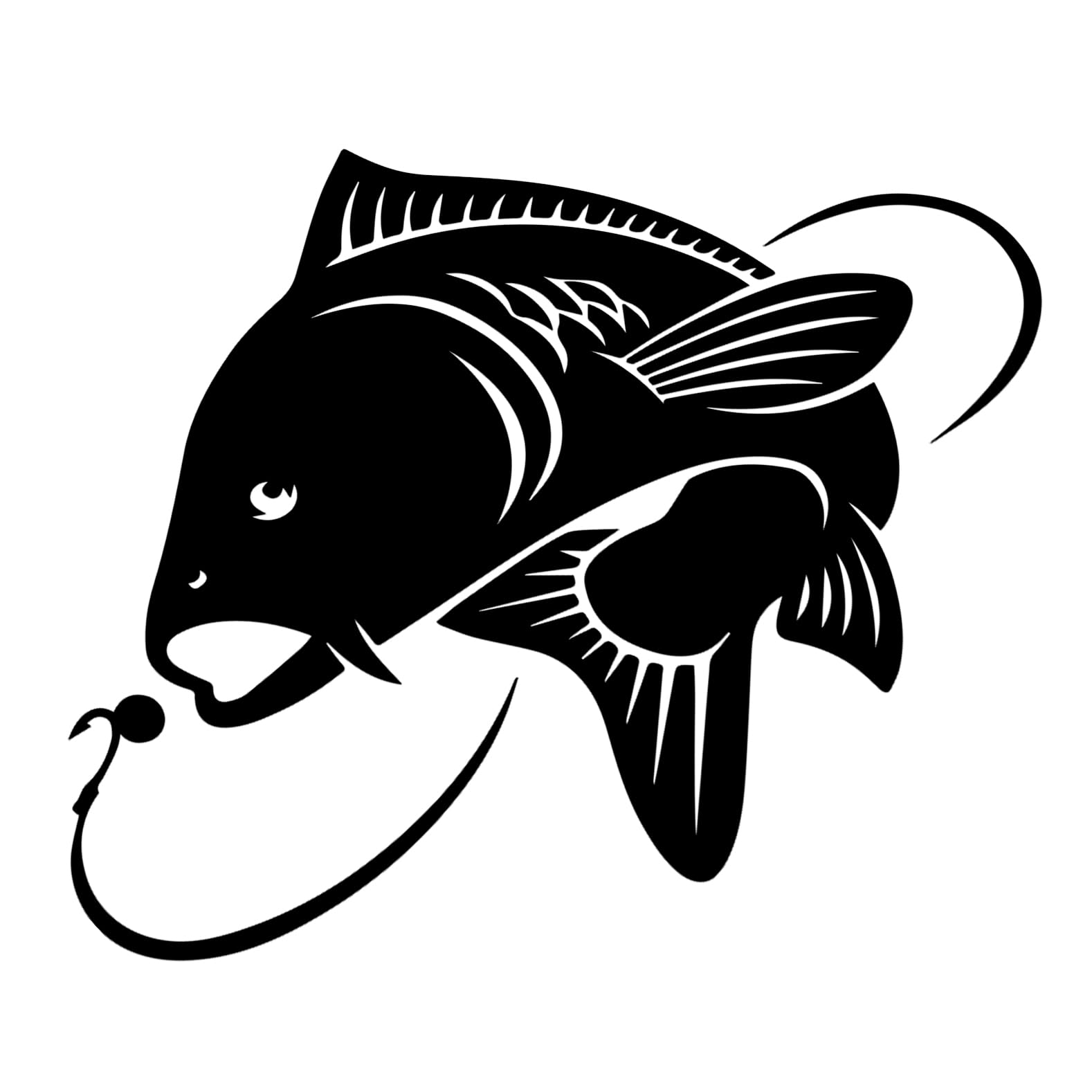 Carp Fishing Sticker, Fishing Vinyl Decal for Car, Boat, Tackle Box, SUV, 4X4, Truck, Window, Bumper, Angler Graphic, 200mm