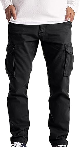 Miniatura 2 de Mens Solid Cargo Pants Elastic Waist Jogger Pants Casual Multi Pocket Sweatpants Basic Men Trousers Classic Sport Pants