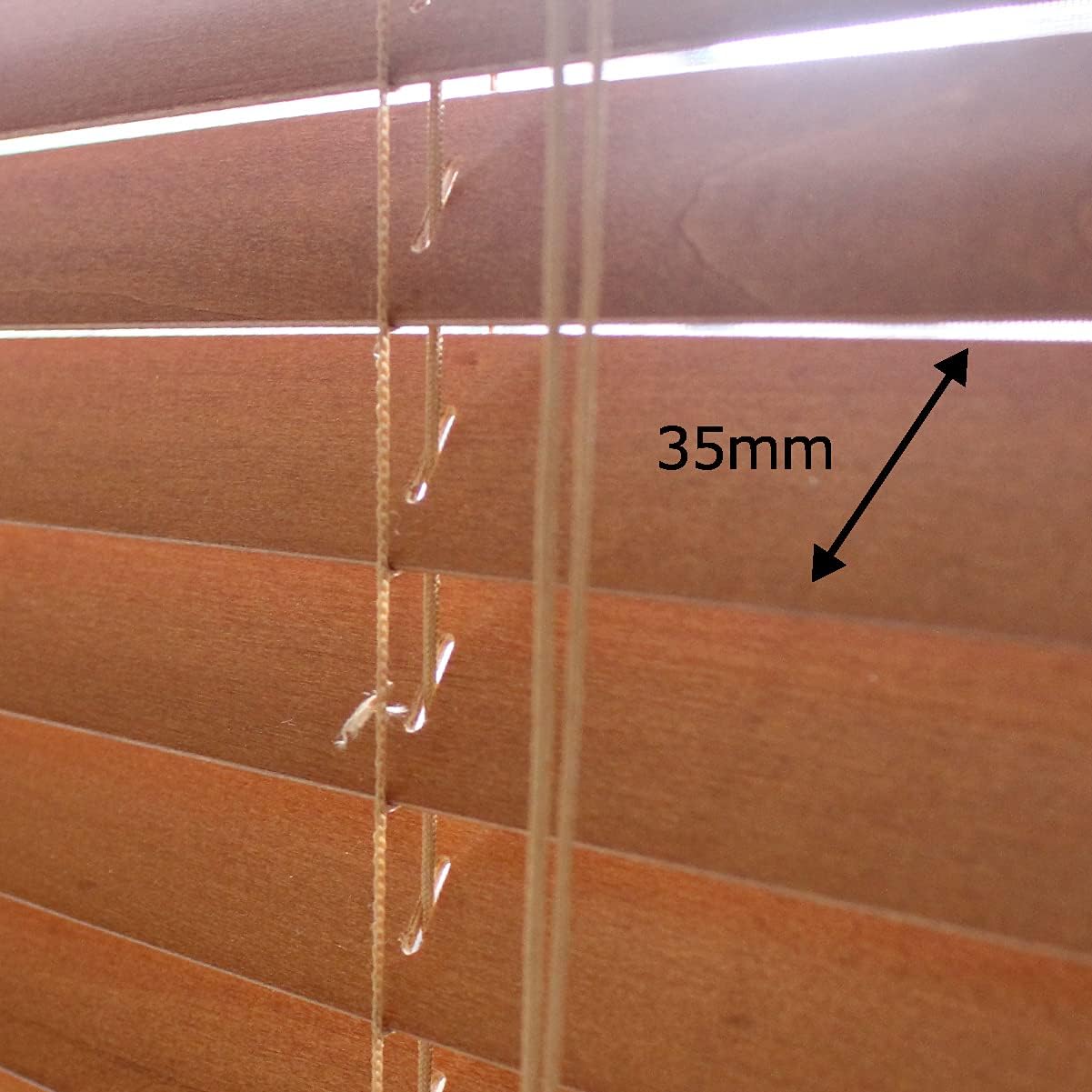 木製ウッドブラインド ブラウン チェーン式200cm×148cm 木製ウッド