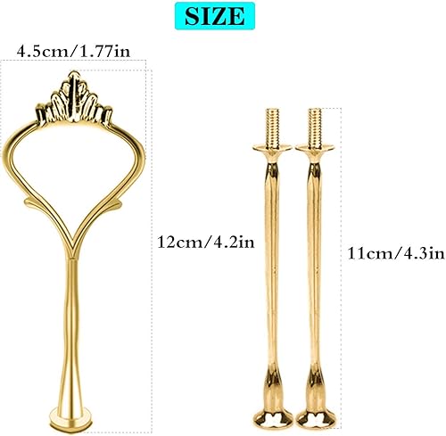 Miniatura 9 de Juego de 8 bandejas escalonadas para soporte de pastel, corona, soporte de 3 niveles para tartas, accesorios de accesorios para bodas y fiestas,