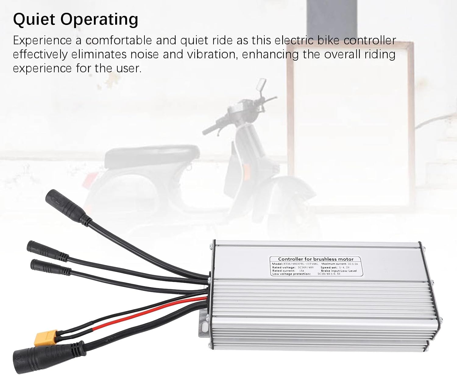 Sine Wave Electric Bike Controller 30A Aluminum Alloy Rain Proof Motor Speed Controller with 5 in 1 Cable for 36V 48V 1000W Motor Mountain Bike Modification